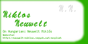 miklos neuwelt business card