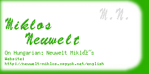 miklos neuwelt business card